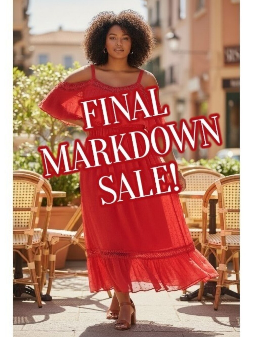 ASHLEY NELL TIPTON Swiss Dot Cold Shoulder Maxi Dress - Size 1X